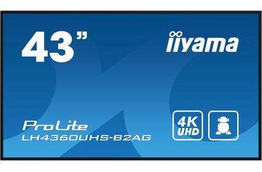43" IIYAMA ProLite LH4360UHS-B2AG / 3840x2160 / VA / 16:9 / 6.5ms / 4000:1 / 500cd-m2 / HDMI / VESA