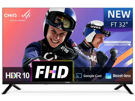 32" CHiQ LF32FT černá / 1920 x 1080 / LED / Google TV / HDMI / LAN / USB / Wi-Fi / BT / HDR 10