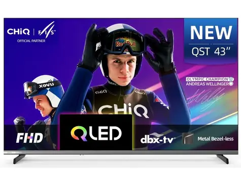 43" CHiQ L43QST černá / 1920 x 1080 / QLED / Android 14 / HDMI / LAN / USB / Wi-Fi / BT / HDR 10