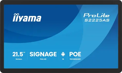 21.5" IIYAMA ProLite S2225AS-B1P černá / LED / IPS / 1920 x 1080 / 16:9 / 500cd-m2 / VESA / Android