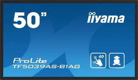 50" IIYAMA ProLite TF5039AS-B1AG černá / LED / VA Touch / 3840 x 2160 / 16:9 / 5000:1 / 500cd-m2 / VESA