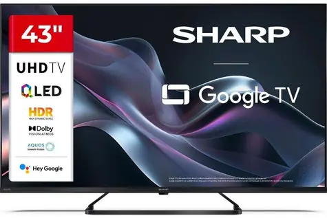 43" SHARP 43HP6265E černá / 3840 x 2160 / QLED / HDMI / USB / Wi-Fi / DVB-T&T2&C&S&S2 / repro 20W