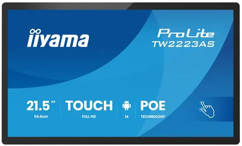 21.5" IIYAMA ProLite TW2223AS-B3P černá / LED / IPS / 1920 x 1080 / 16:9 / 14 ms / 1500:1 / 450cd-m2