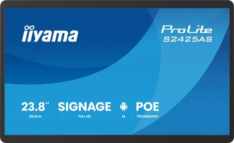 23.8" IIYAMA ProLite S2425AS-B1P černá / LED / IPS / 1920 x 1080 / 16:9 / 14 ms / 1000:1 / 500cd-m2