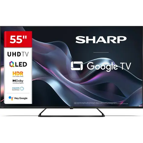 55" SHARP 55HP6265E černá / 3840 x 2160 / QLED / HDMI / USB / Wi-Fi / DVB-T&T2&C&S&S2 / repro 24W