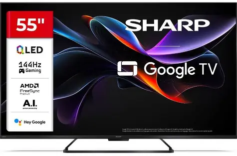 55" SHARP 55HR7265E černá / 3840 x 2160 / QLED / HDMI / USB / Wi-Fi / DVB-T&T2&C&S&S2 / repro 24W