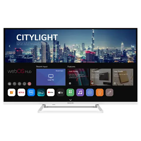 40" SENCOR SLE 40S841MBW bílá / FHD / LED / HDMI / USB / DVB-T2&C&S&S2 / 16W