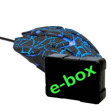 E-Blue Auroza Gaming e-box modrá / herní optická myš / 6tlačítek / 1 kolečko / drátová (USB) / 4000DPI