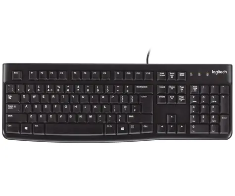 Logitech klávesnice K120 UK / OEM / USB / Drátová / Černá