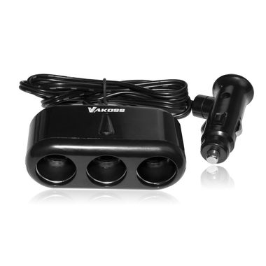 VAKOSS TP-3263CK / auto roztrojka / 3x konektor / 3A / DC 12V~24V 