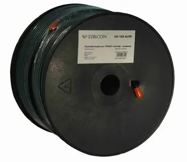 Koaxiální kabel  Zircon CCS 125 ALPE černý - návin 100 m