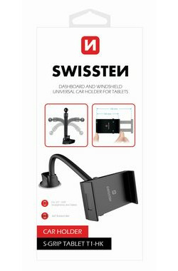 SWISSTEN S-GRIP T1-HK / držák do auta na tablet pro instalaci na čelní sklo či palubovku