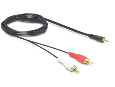 DeLock audio Kabel 3.5 mm stereo jack samec > 2 x RCA samec 1.5 m