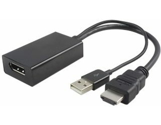 MicroConnect Adaptér HDMI 1.4 - DisplayPort 1.2 M-F / 3840x2160@30Hz / Aktivní / s USB napájením / 0.3m  / černá