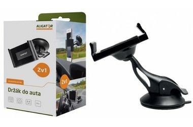 Aligator HA02 2v1 Univerzální držák s přítlačnými rameny / Šířka telefonu: 6 - 9cm