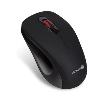 CONNECT IT MUTE černá / Bezdrátová optická  myš / 1200 DPI / 3 tlačítka / 2.4GHz / 1xAA