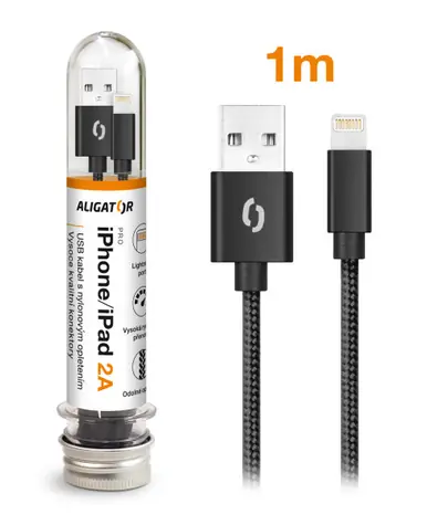 ALIGATOR TUBA 2A nabíjecí kabel Lightning černý