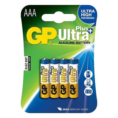 GP AAA Ultra Plus, alkalická - 4 ks