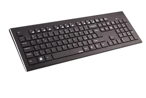 Hama Cortino (Klávesnice) černá / bezdrátová klávesnice / 2.4 GHz / multimediální klávesy / EN layout / USB