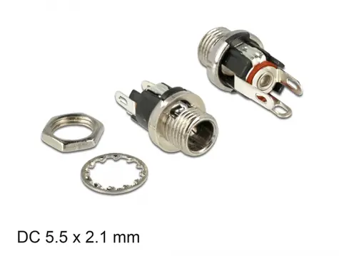 Delock Konektor DC 5.5 x 2.1 x 9.5 mm samice přepážka
