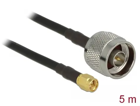 Delock Anténní kabel N samec > SMA samec RG-58 C U 5 m černá
