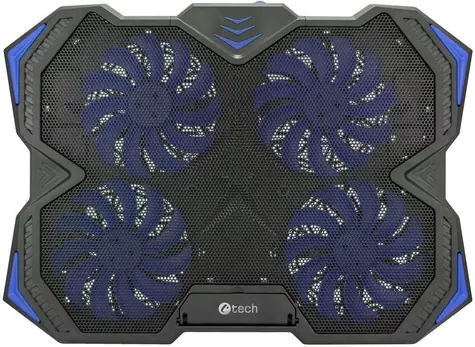 C-TECH Zefyros (GCP-01B) chladicí podložka černá / casual gaming / 17.3" / modré podsvícení / regulace otáček