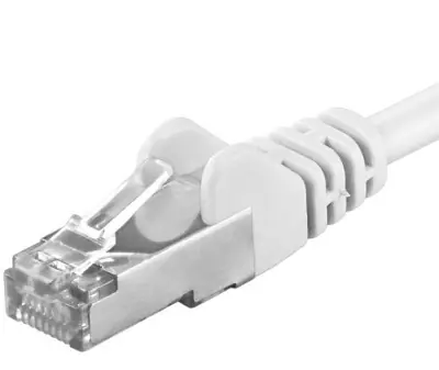 PremiumCord SFTP CAT6A 10m bílá / Patch kabel / RJ45-RJ45