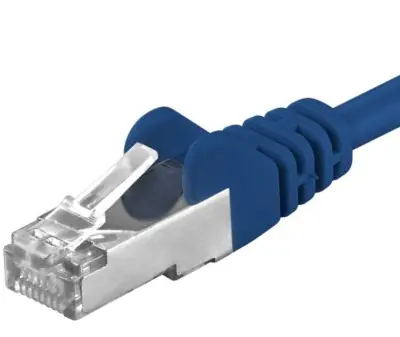 PremiumCord SFTP CAT6A 1m modrá / Patch kabel / RJ45-RJ45