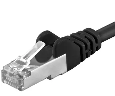 PremiumCord SFTP CAT6A 1.5m černá / Patch kabel / RJ45-RJ45