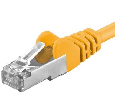 PremiumCord SFTP CAT6A 1m žlutá / Patch kabel / RJ45-RJ45