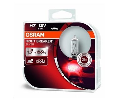 OSRAM H7 NIGHT BREAKER SILVER 12V 55W PX26d Duo-Box / autožárovka