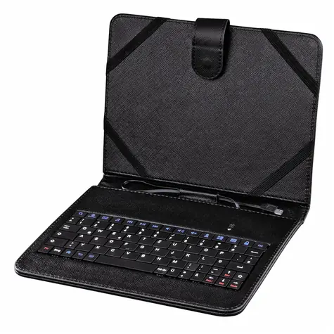 Hama pouzdro s integrovanou klávesnicí pro tablet 8" černá / věstavěná klávesnice / OTG / věstavěný stojánek / USB