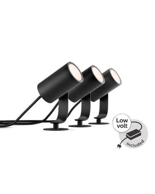 Philips Hue Lily LED 8W 3ks černá / LED nástěnné svítidlo / 600lm / 2000-6500 K
