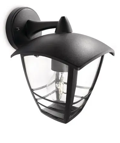 Philips Creek 60W s vrchním ramenem černá  / venkovní svítidlo / bez zdroje / E27 / IP44