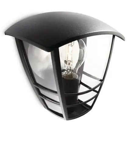 Philips Creek 60W nástěnné černá / venkovní nástěnné svítidlo / bez zdroje / E27 / IP44