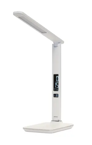 IMMAX LED stolní lampička Kingfisher 9W bílá / 450lm / 12V / 1.0A / 3 barvy světla / sklápěcí rameno / USB