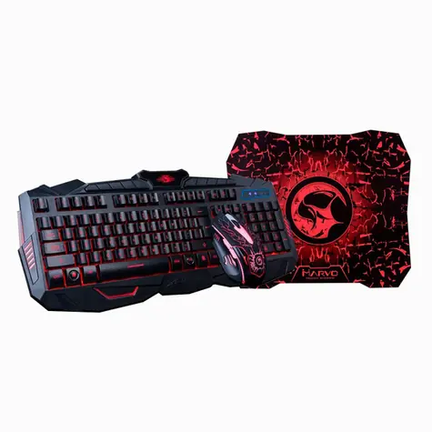 Marvo KM400 černá - CZ / set klávesnice & podložky s myší / USB / CZ