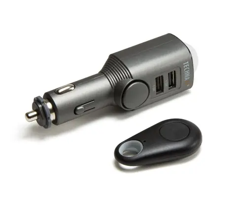 Technaxx TX-100 autoalarm s detekcí pohybu šedá / dálkové ovládání / nabíječka do auta 2x USB / vestavěná siréna 