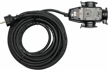 YATO YT-81162 Prodlužovací kabel s gumovou izolací / Napětí 230 V / Počet zásuvek 3 / Délka 20 m / IP44