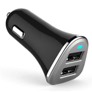 PLATINET PLCR2B černá / autonabíječka / 2x USB / 3.4 A / 1m microUSB kabel