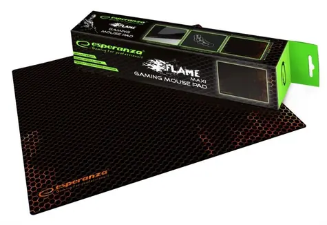 Esperanza EGP103R Flame Maxi červená / herní podložka pod myš / 400 x 300 x 3 mm