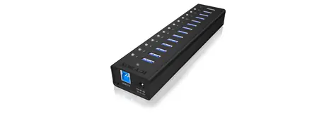 Icy Box IB-AC6113 USB Hub černá / 13x USB 3.0 / s USB nabíjením