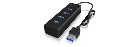 Icy Box IB-HUB1409-U3 USB Hub černá / 4x USB 3.0 / s připojením USB 3.0 AM