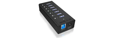 Icy Box IB-AC618 USB Hub černá / 7x USB 3.0
