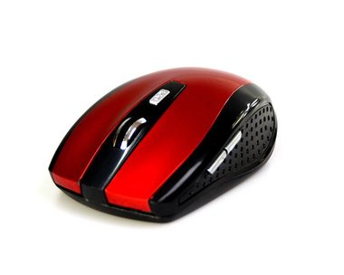 Media-Tech RATON PRO červená / bezdrátová optická myš / 1200 CPI / 2.4GHz / 5 tl. + kolečko / 2x AAA