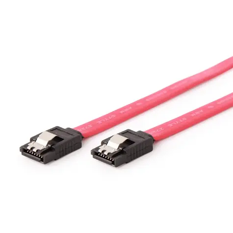 Gembird SATA III datový kabel 1m / kovové spony / červená