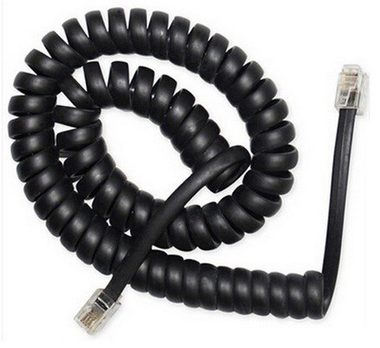 Gembird telefonní natahovací kabel 4P4C 2m černá / 2x RJ10