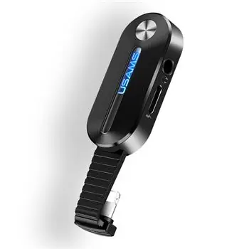 USAMS SJ358  Lightning & 3.5mm+Lightning Adapter vč. LED Světla černá 
