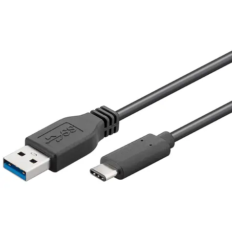 PremiumCord propojovací USB 3.0 kabel s konektory USB-C - USB-A černý 15cm