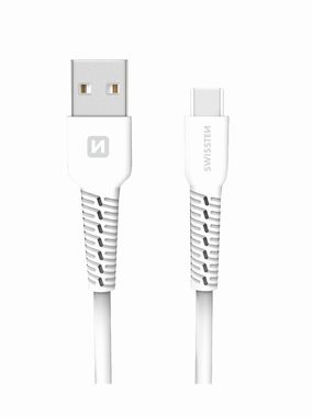 SWISSTEN datový kabel USB - USB-C 1m bílá